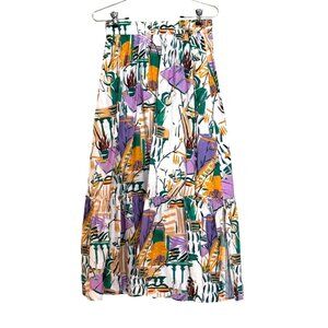 Urban Revivo Women's Abstract Print Skirt Purple Green Size 4 NWOT